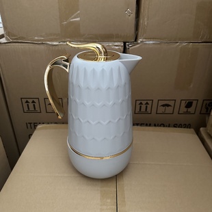 保温壶玻璃保温水瓶家用大容量办公热水瓶 轻奢简约蜂窝按压式