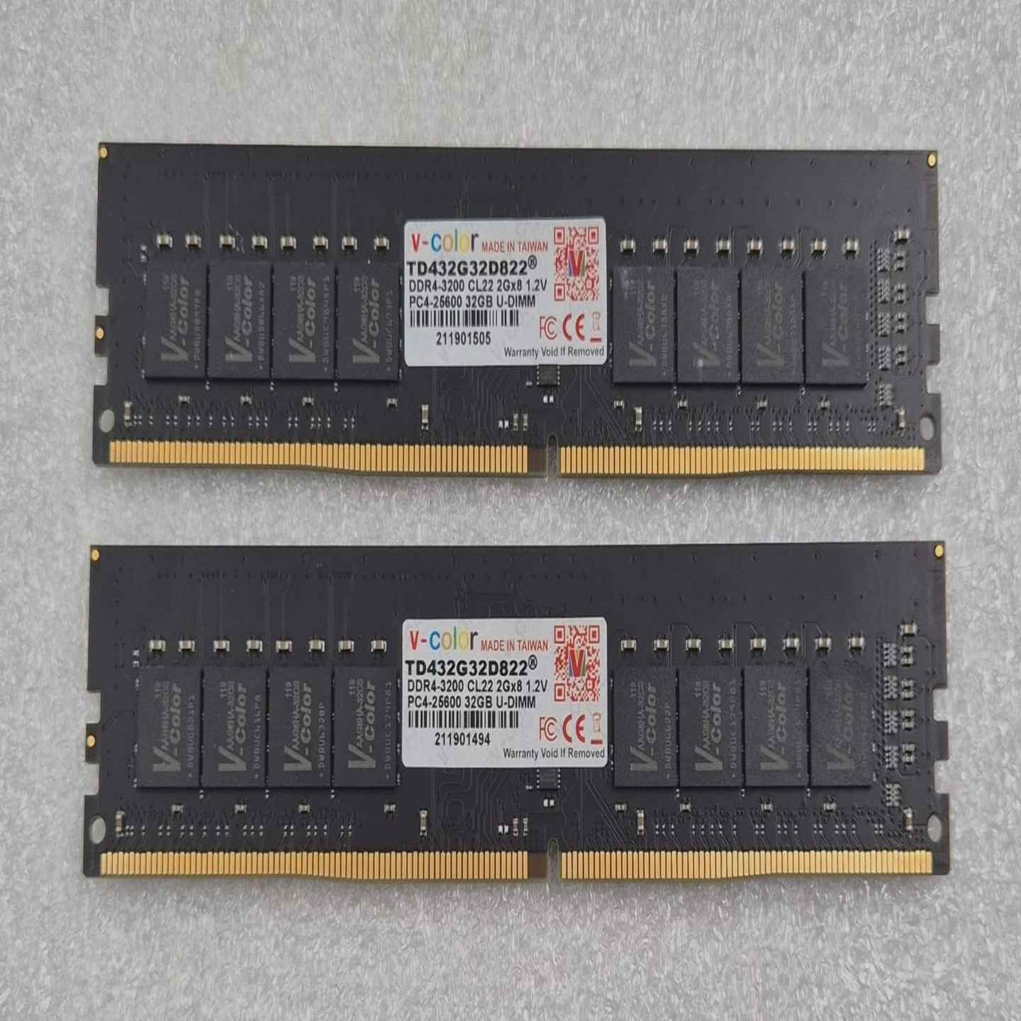 [批量2件]V色TD432G32D822DDR4-3200CL222Gx8PC4-25600
