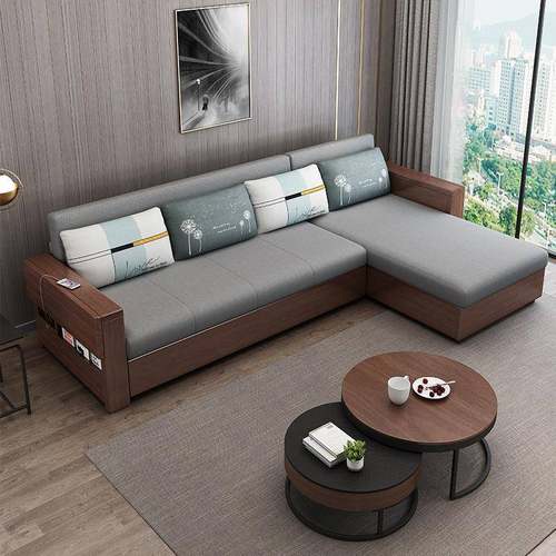 H&中式实木沙发床多功能可折叠简约现代单双人小户型客厅两用沙发