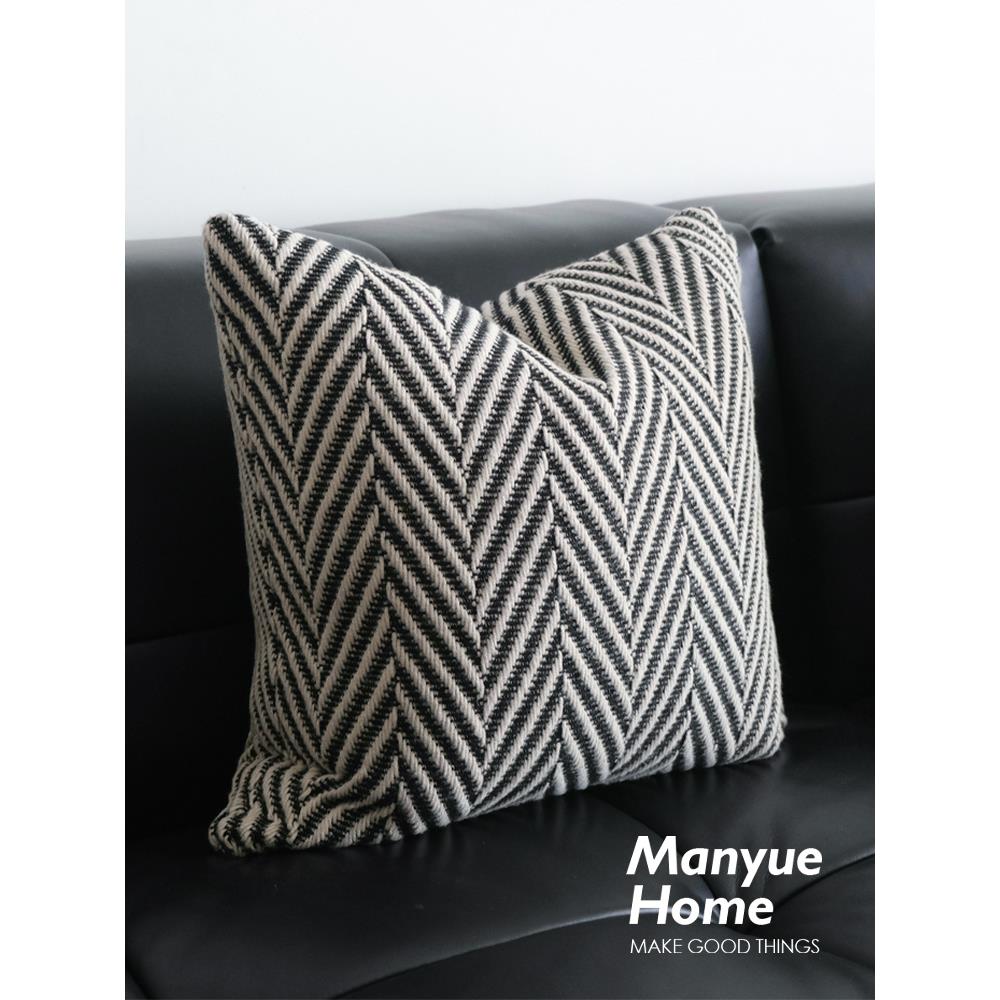 Manyue Home Modern Wabi-Sabi休闲沙发枕垫腰枕办公室腰枕枕套不