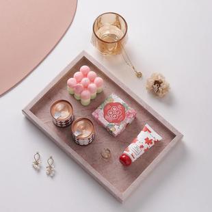 天然大理石托盘化妆品整理托盘收纳卫浴洗漱置物盘玄关香薰托盘