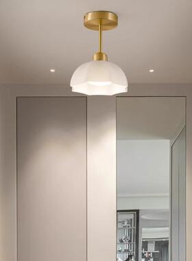 LED走道灯走廊灯玄关简约现代全铜吊灯衣帽间走廊入户阳台吸顶灯