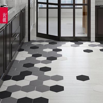 【厨房】认真超薄2mm皮革地垫 防尘防水可裁防滑脚垫 神奇六边形