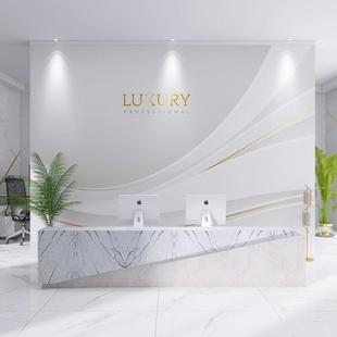 壁画 现代抽象几何线条壁纸办公室美容院公司前台logo背景墙纸个性