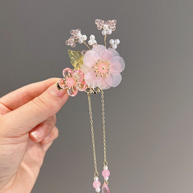 中国风女童发夹儿童汉服头饰六一节日表演发饰小公主夹子古风发卡