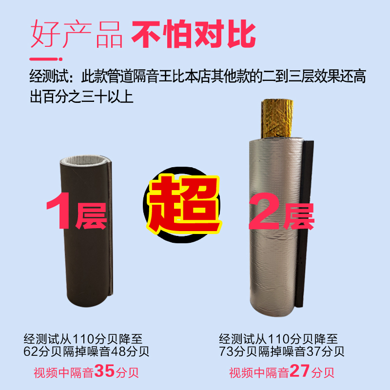 隔音棉下水管管道卫生间消音棉超强王自粘落水管包排气管110神器