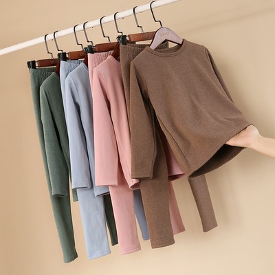 儿童德绒发热保暖内衣套装秋冬男女童双面绒厚秋衣秋裤中大童打底