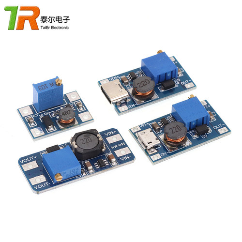DC-DC可调升压模块 带type-c/MICRO口宽压稳压电源模块 2A升压板