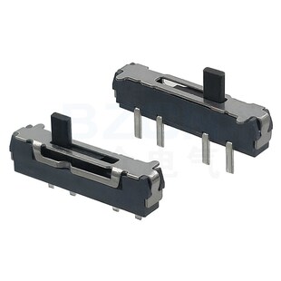 博众SK04B 拨动开关侧贴单排4脚3档手柄2.1mm小微型电源滑动档位