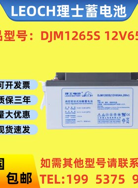 LEOCH理士蓄电池DJM1265S铅酸免维护12V65AH铁道/机房/直流屏/UPS