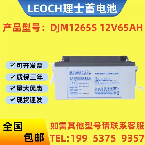 LEOCH理士蓄电池DJM1265S铅酸免维护12V65AH铁道/机房/直流屏/UPS