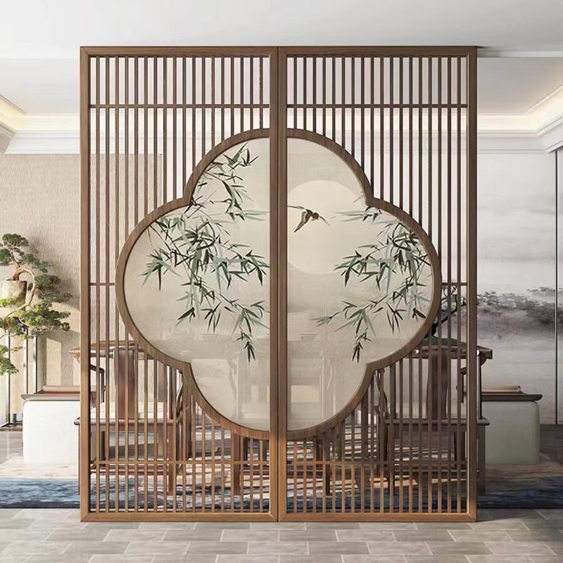 新中式定制花格简约屏风隔断镂空玄关栅假窗包间实木推拉门窗仿古