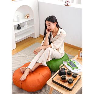 蒲团轻奢皮质耐磨网红懒人坐垫家居坐墩榻榻米飘窗垫子可水洗 日式