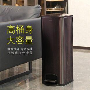 GNF脚踏垃圾桶大号30L20升40商用不锈钢高桶大容量厨房公司办公区