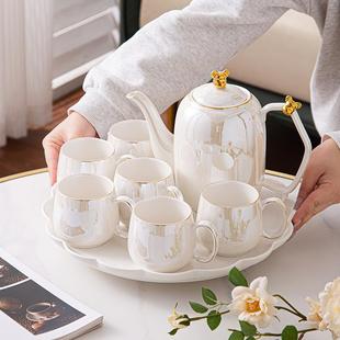 家用陶瓷杯子水具水壶客厅待客杯具高档茶具茶杯子 高颜值水杯套装