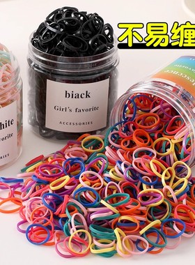 黑色一次性小皮筋儿童头绳橡皮筋扎头发女童不伤发宽发圈宝宝发绳