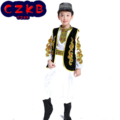 新款儿童少数民族服装男童新疆维