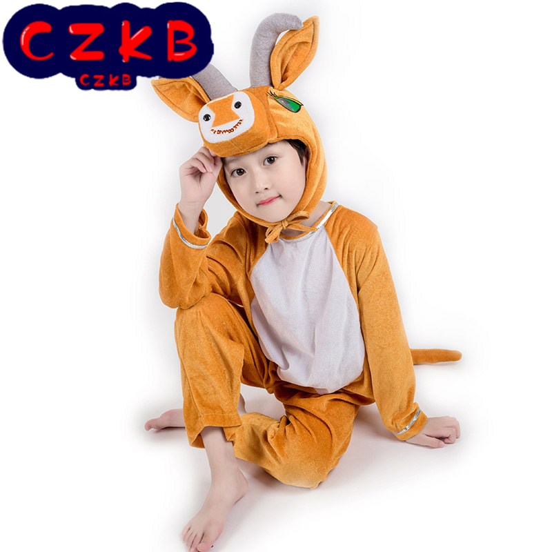 新款幼儿园儿童动物演出服装黄牛奶牛松鼠马小马过河表演服