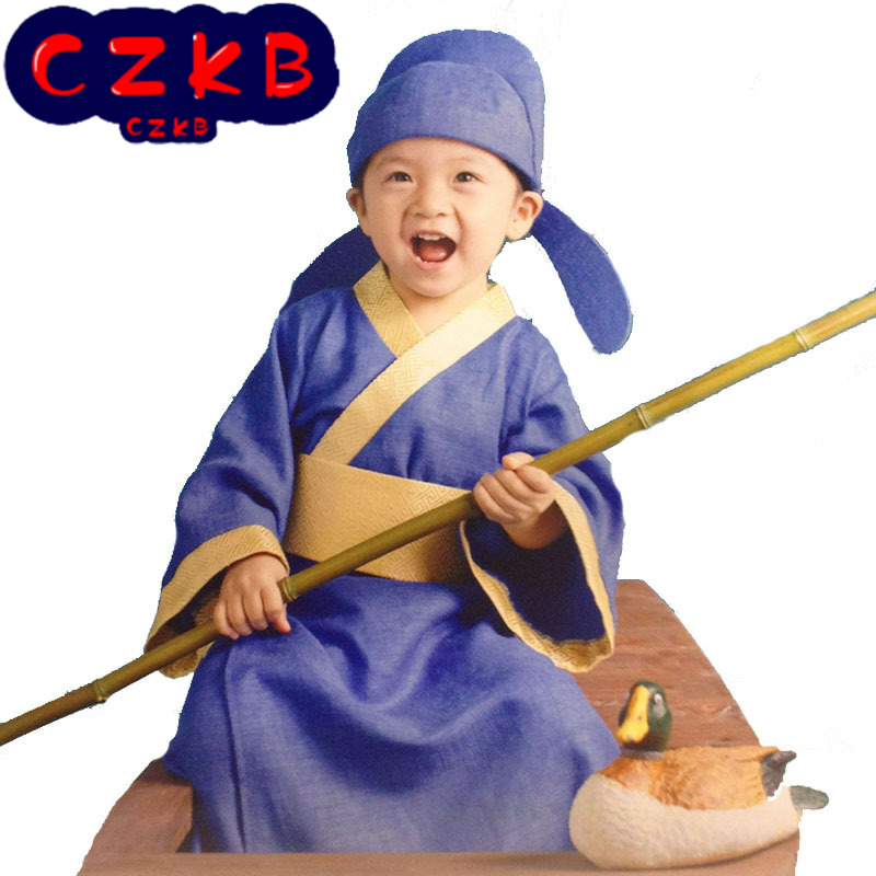 儿童古装男童书生演出服装才子诗歌青州已过万重山表演服国学服装