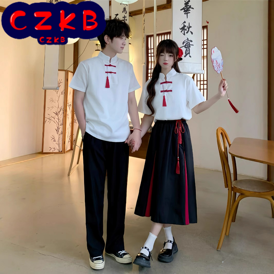 古风汉服班服套装初中生红歌比赛朗诵合唱演出服高中学生毕业校服