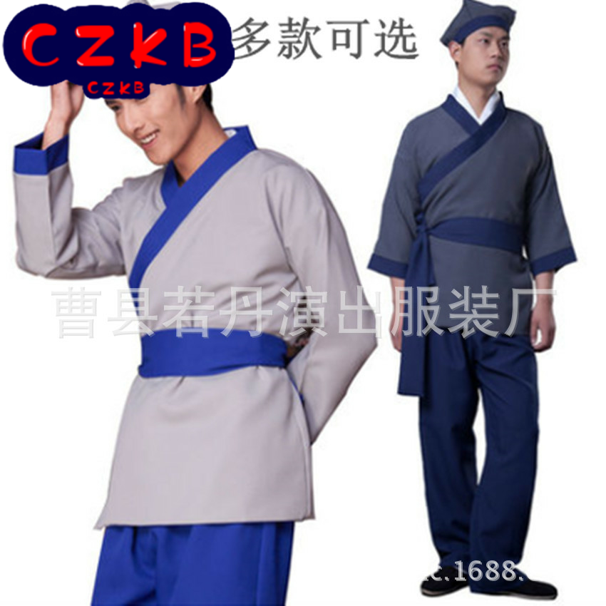 古装汉服男女店小二服装古代家丁仆人平民百姓演出服酒馆商贩服饰
