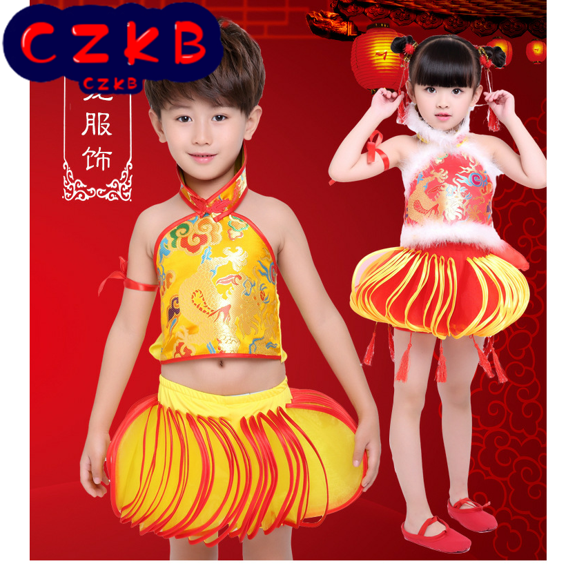 儿童演出服六一喜庆服开门红灯笼