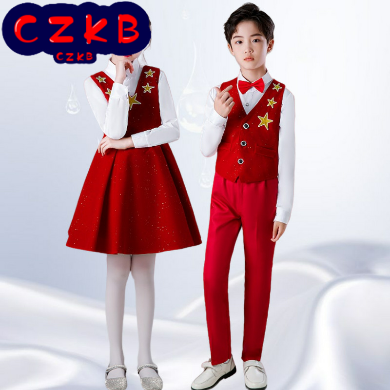 新元旦儿童合唱演出服中小学生礼