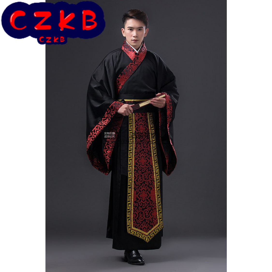 古装男装汉服 直裾曲裾古代书生侠客汉服cosplay舞台演出服装