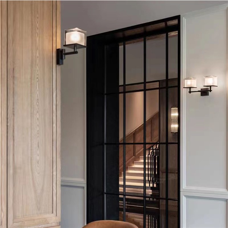 新款新中式过道入口高级美式简约卧室灯轻奢酒店订制会所床头壁灯