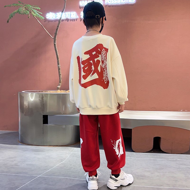 女童爵士舞服装秋冬卫衣少儿hiphop表演出服国潮儿童嘻哈街舞套装