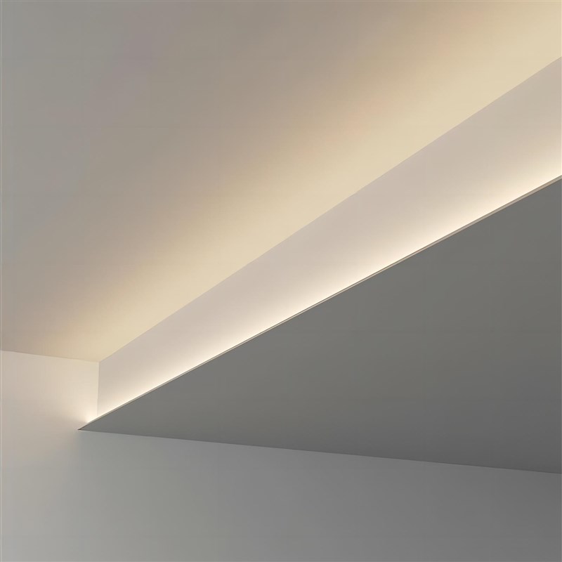 悬浮吊顶斜面灯槽薄如蝉翼回型顶反光铝槽免开槽收边条氛围线型灯