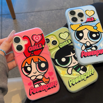 可爱飞天小女警新款适用苹果16pro手机壳iPhone14max小米15华为mate70荣耀300x200k60p50nova13reno12vivos19