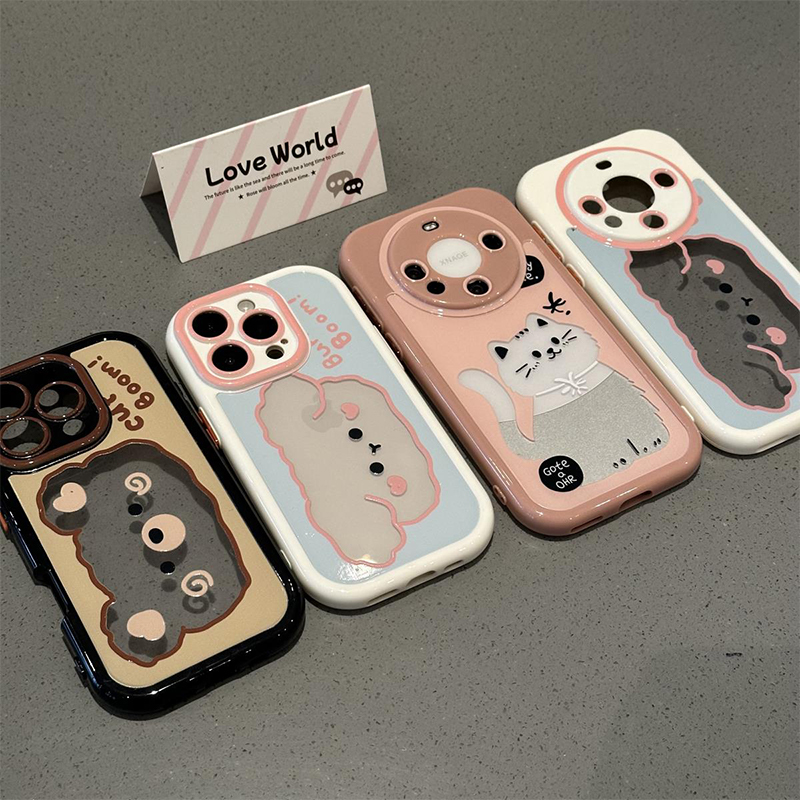 镂空小熊小狗新款适用苹果16promax手机壳iphone15pro小米14华为mate60p50荣耀x100K70reno13oppofindx8nova