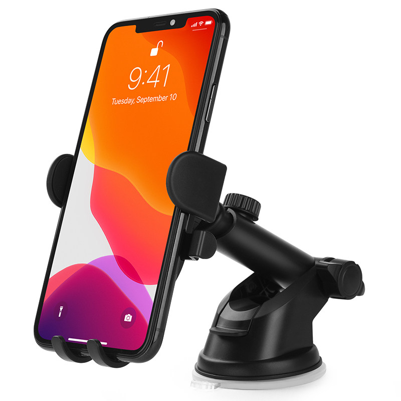 汽车自动锁手机支架可伸缩调节吸盘式车载挡风玻璃仪表台导航支架