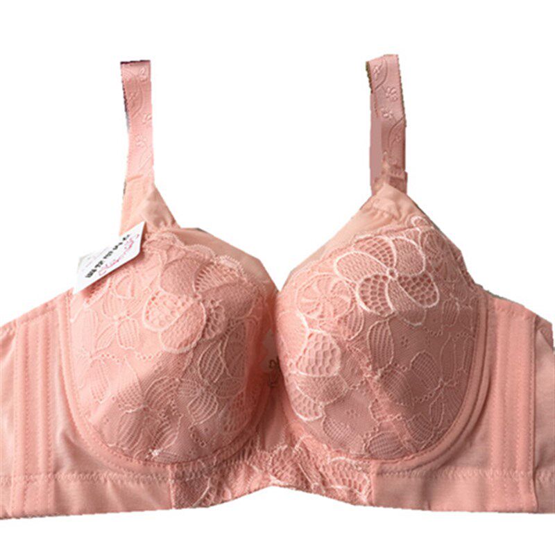 大胸显小收副乳全罩杯聚拢薄款大尺码内衣C杯D杯调整型胸罩大红色
