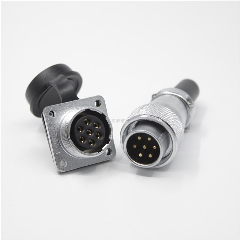 威浦航空插头兼容WS24插座2-3-4-9-10-12芯公母TQ+Z连接器防尘盖