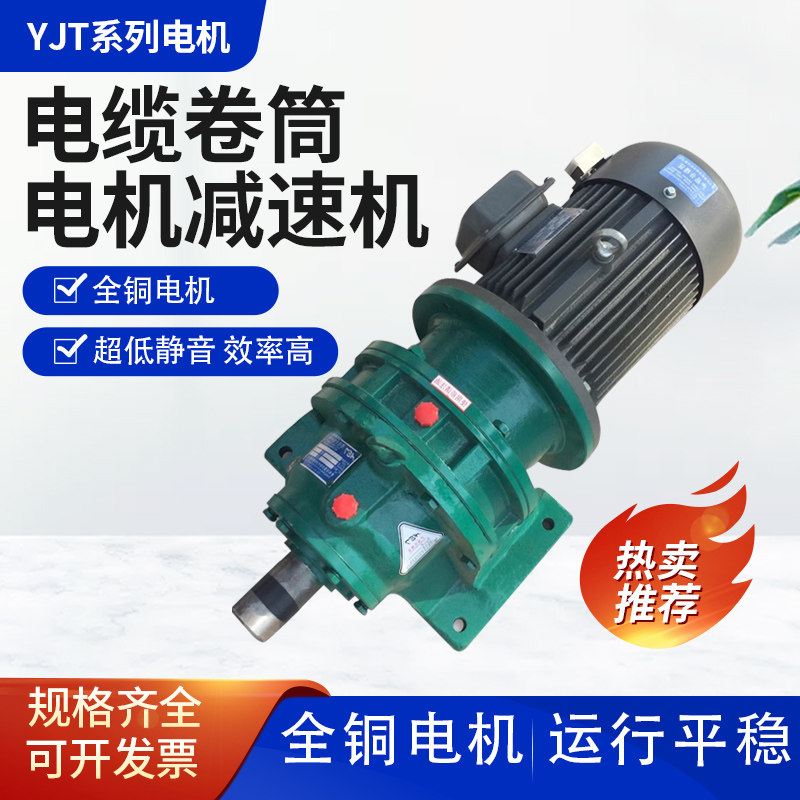 电缆卷筒专用异步马达 摆线针减速机 电缆线滚筒力矩电机变速箱