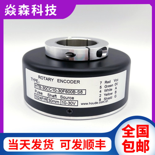 HTB-30CC10-30F600B-S8大空心轴电梯电机光电编码器1024B-512B-S5