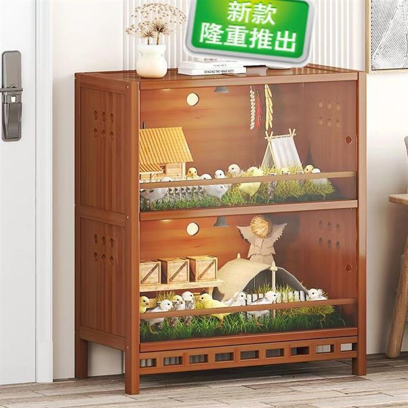 芦丁鸡饲养箱宠物保温育雏箱爬宠守宫饲养柜透明门鸟笼拉门挡板