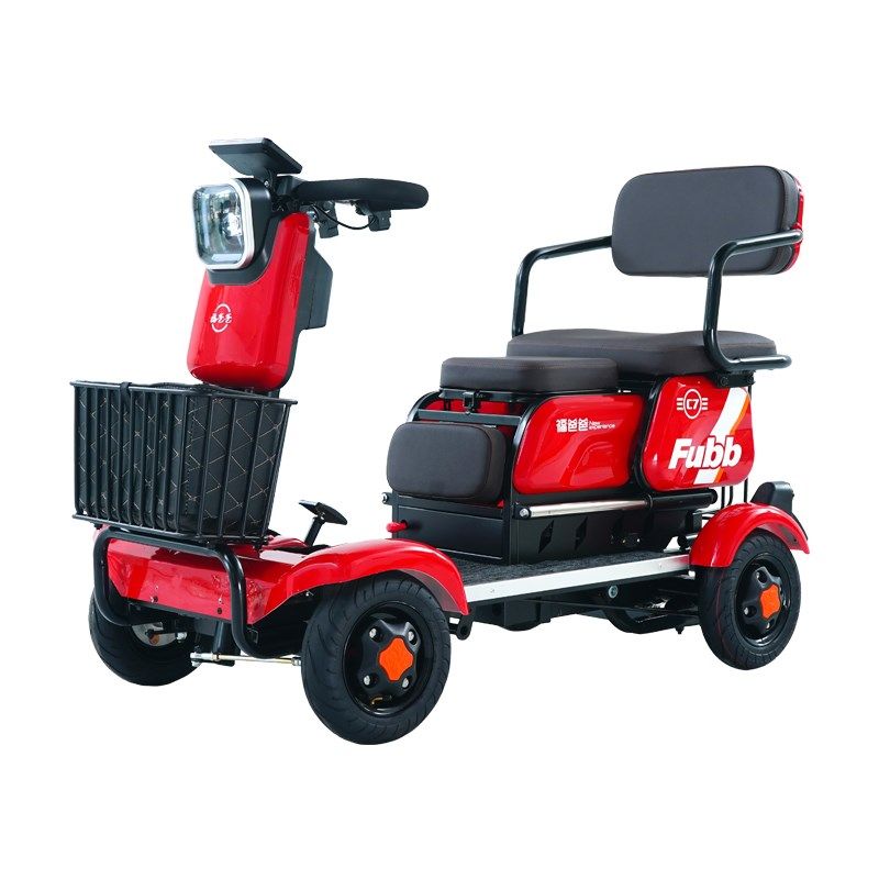 新款C7老人四轮电动车老年双人小型代步车成人接孩子残疾人助力车
