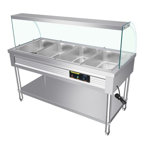 快餐保温台商用玻璃罩加热餐厅快餐车打菜汤池恒温节能保温售饭台