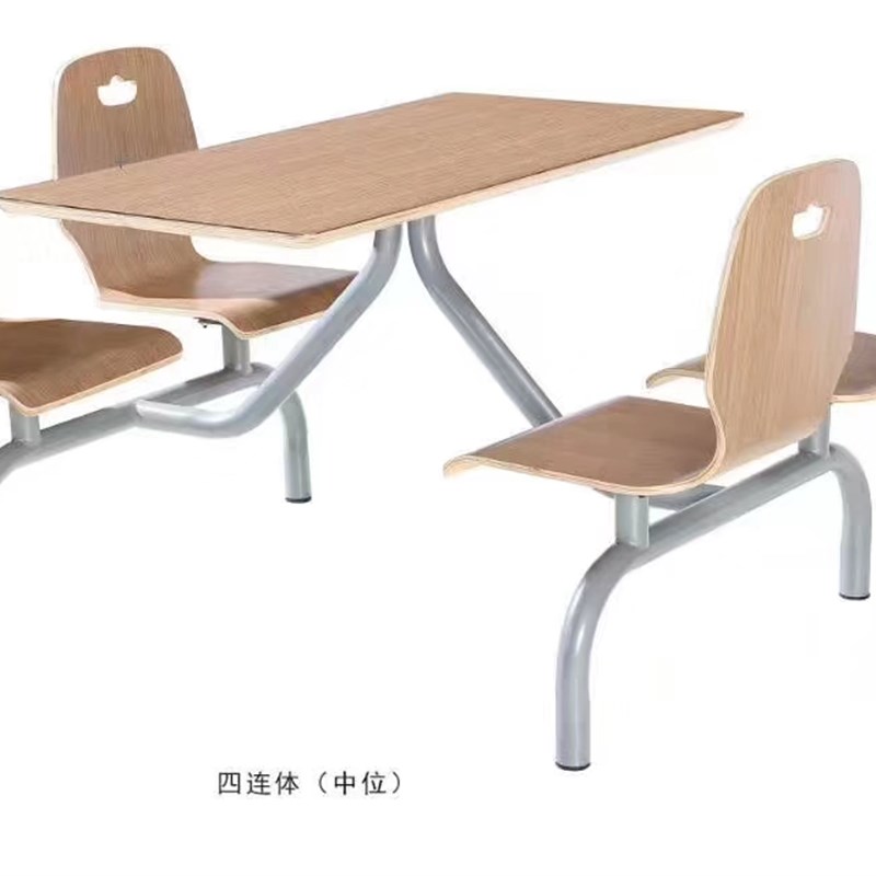 学校食堂餐桌椅 工厂   四人位不锈钢连体   公司   高速服务区