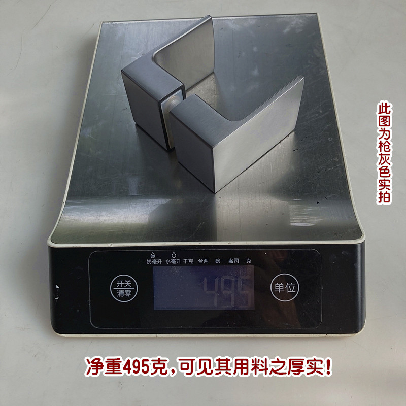 哑黑枪灰色304不锈钢精铸双孔卫生间浴室淋浴房玻璃门拉手门把手