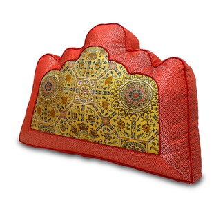 中式宫廷元宝靠垫手工祥云莲花靠包罗汉床扇形大抱枕沙发靠背靠山