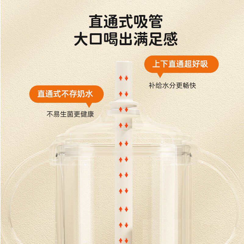 可可萌儿童牛奶杯吸管水杯泡奶带刻度可加热耐摔学饮杯