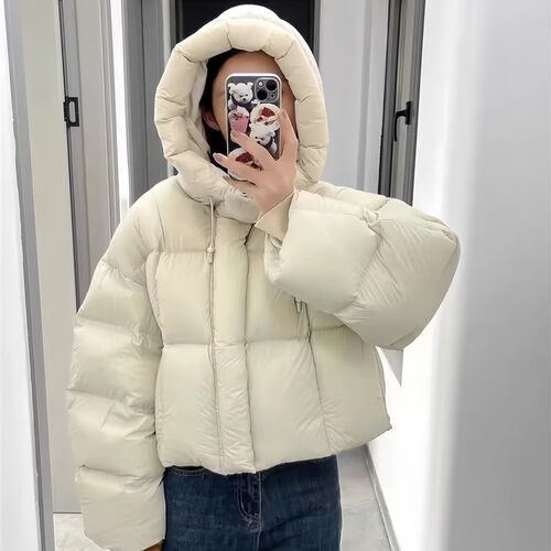 肯豆风短款连帽羽绒棉袄女冬厚2025年流行爆款小个子时尚洋气棉服