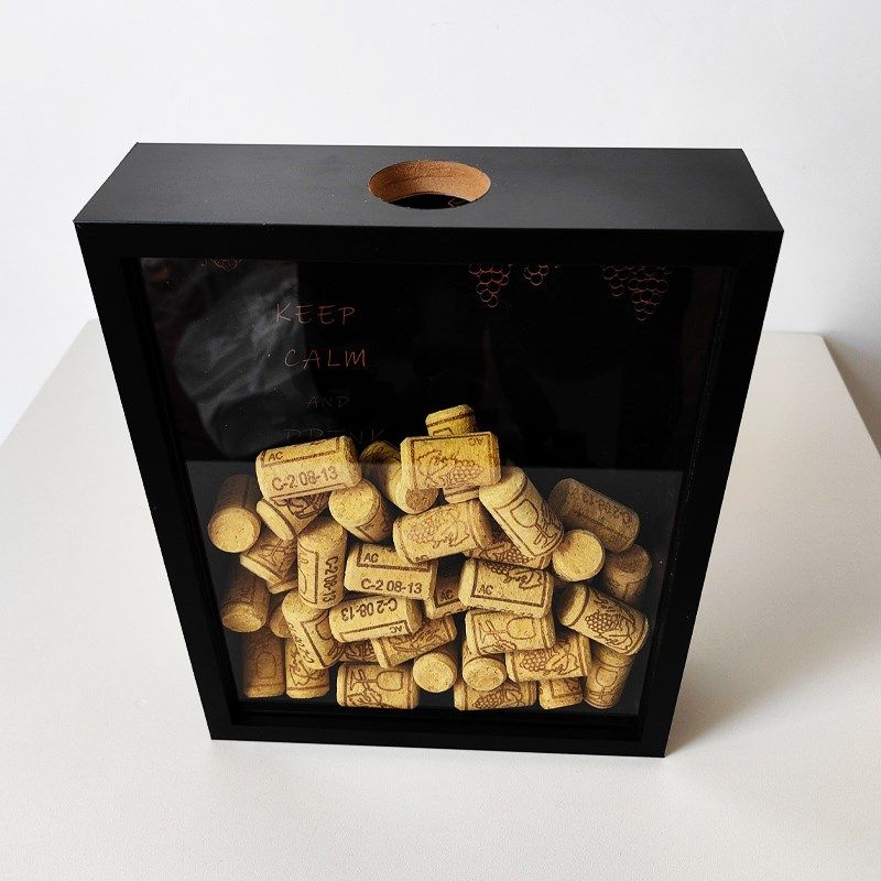 红酒塞展示框葡萄酒软木塞相框酒瓶瓶塞收纳盒收集收藏展示酒柜