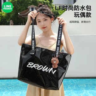 沙滩包透明防水干湿分离包大容量果冻包游泳健身泳衣收纳袋手提袋