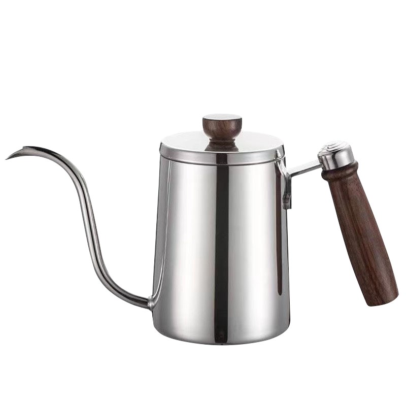 304不锈钢木柄手冲咖啡壶家用商用长嘴咖啡壶细嘴滴滤咖啡壶礼品