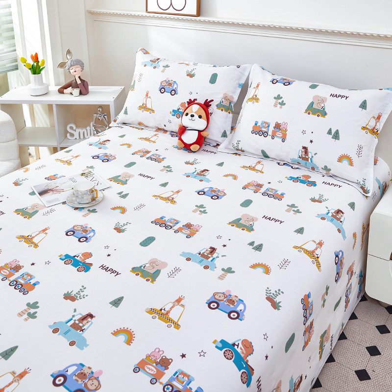 纯棉床单单件100全棉儿童卡通汽车被单枕套褥单垫单男孩宿舍薄款,床上用品,床单,淘宝优惠券,粉丝福利购,淘宝优惠卷
